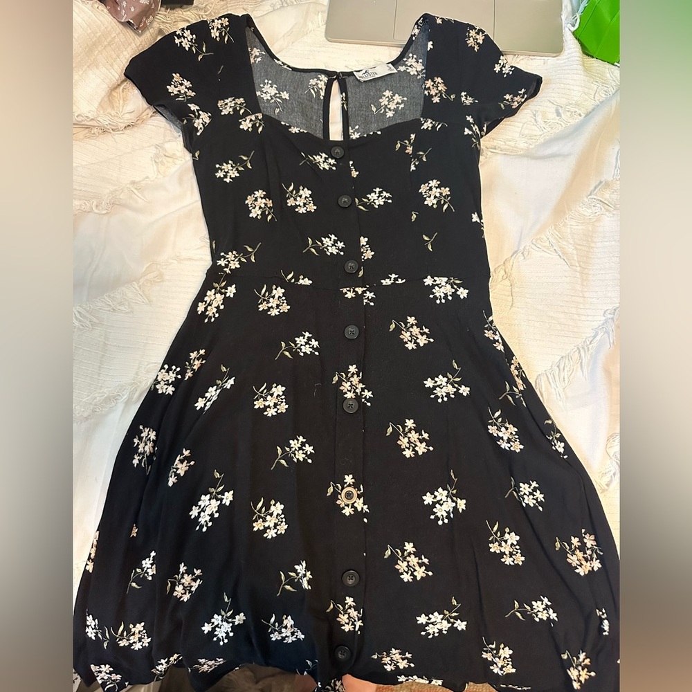 Hollister black floral dress. Size small.